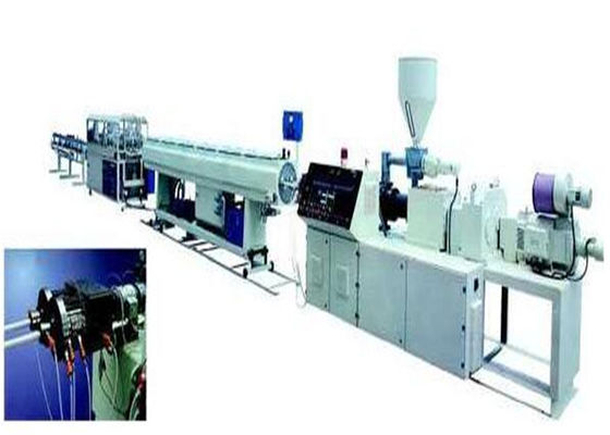 20 - 63mm PVC آلة تصنيع الأنابيب المزدوجة / التحكم المزدوج PLC الطارد