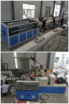 خط إنتاج أنابيب PVC من 50mm إلى 160mm ، محرك طحن الأنابيب البلاستيكية المزدوجة المخروطي